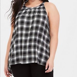 Torrid Plaid Georgette Tank Top